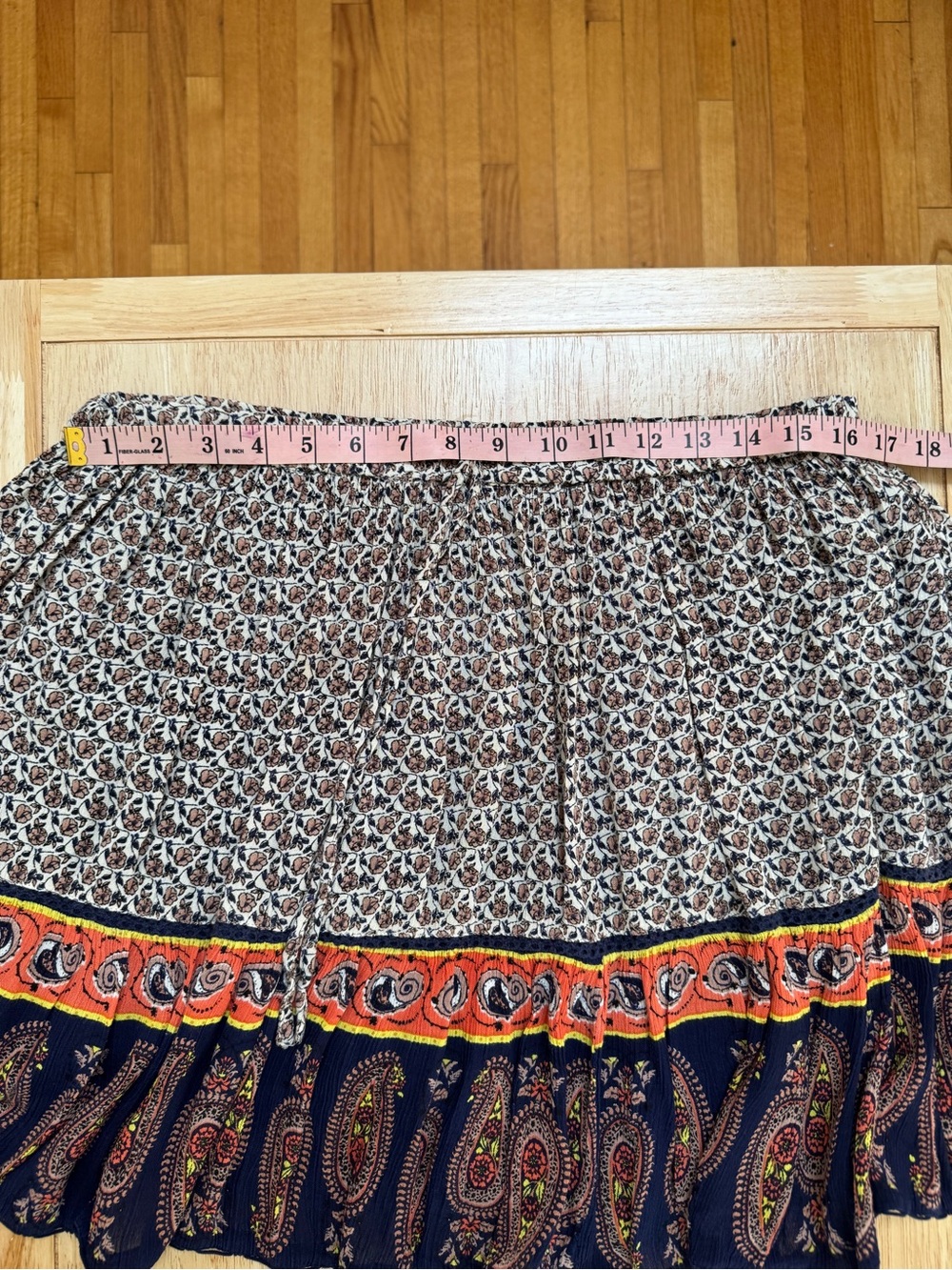 Alya Boho Paisley Mixed Print Lined Mini Skirt Size Large Cottagecore Festival - Picture 6 of 7